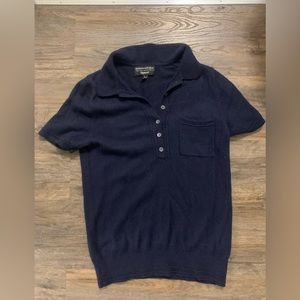 Navy collared Banana Republic top